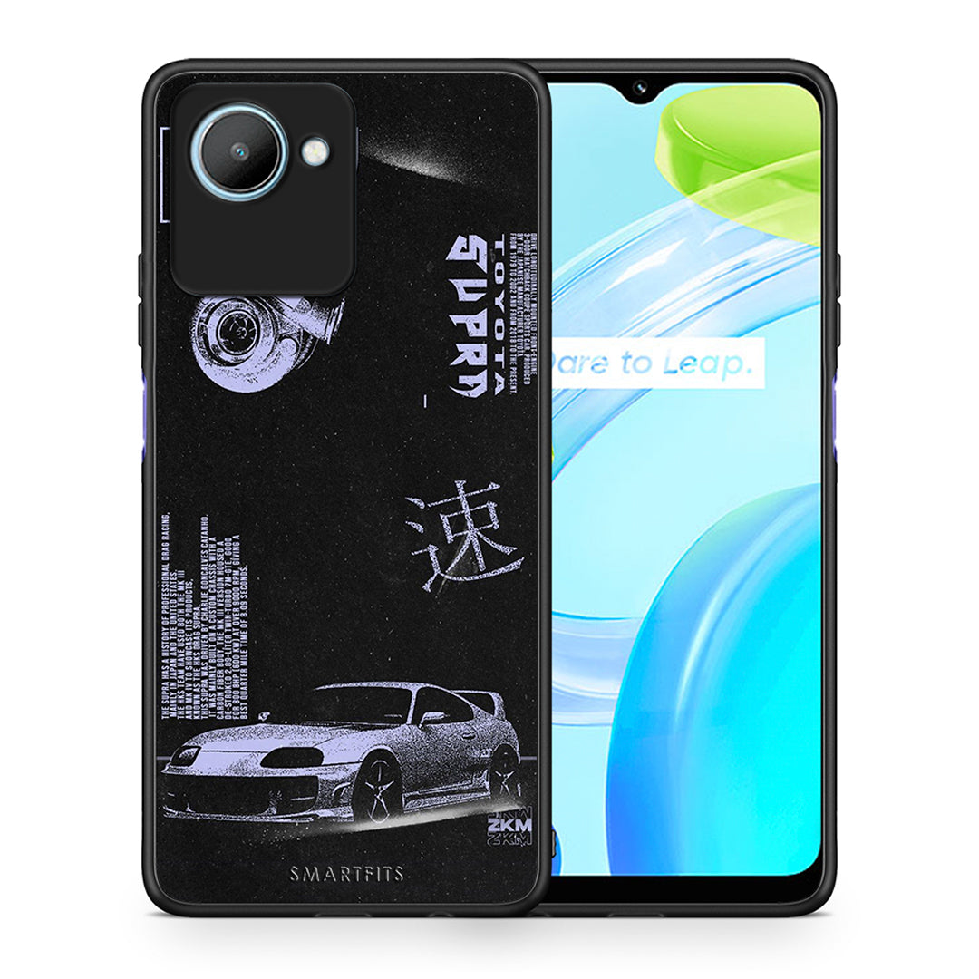 Θήκη Realme C30 Tokyo Drift από τη Smartfits με σχέδιο στο πίσω μέρος και μαύρο περίβλημα | Realme C30 Tokyo Drift Case with Colorful Back and Black Bezels