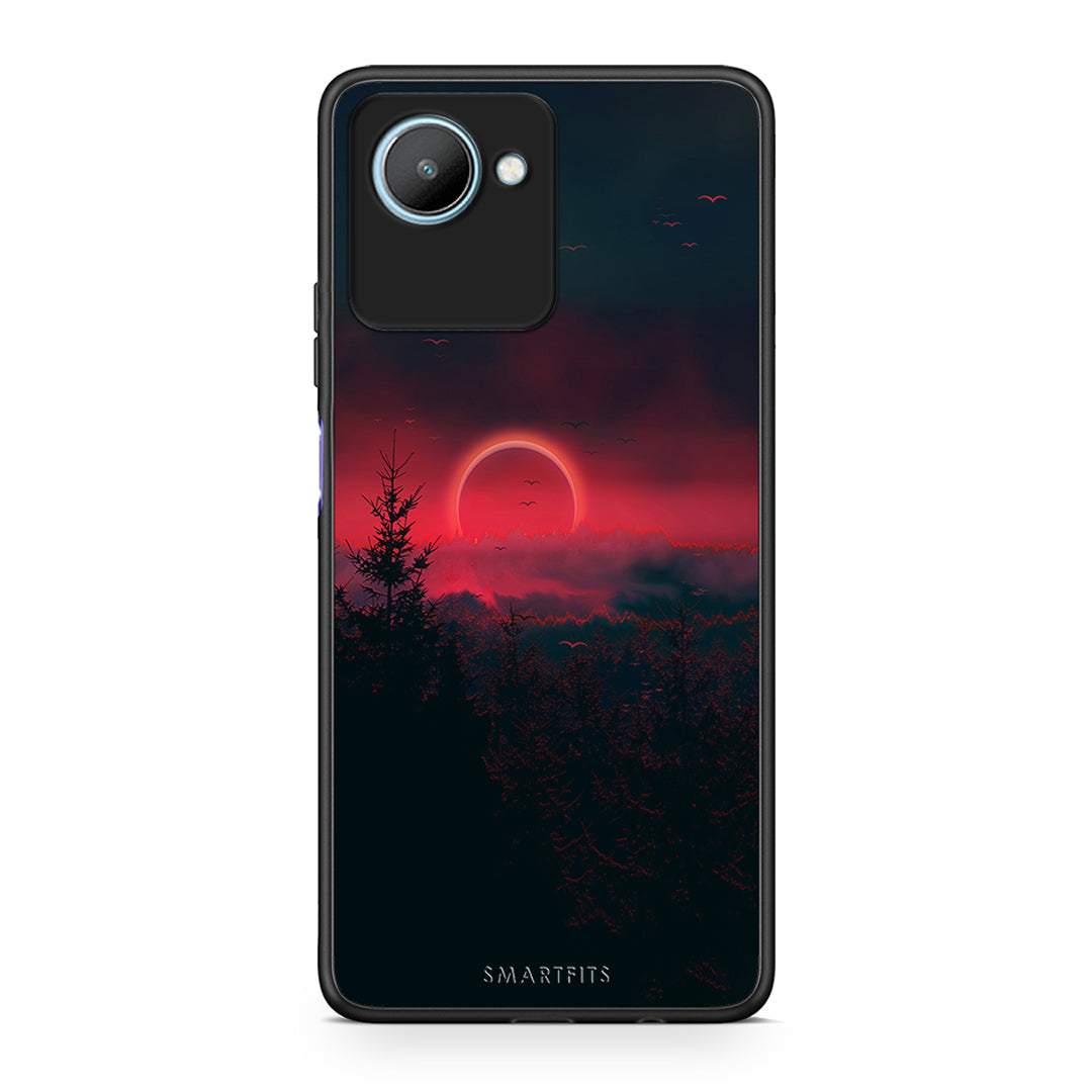 Θήκη Realme C30 Tropic Sunset από τη Smartfits με σχέδιο στο πίσω μέρος και μαύρο περίβλημα | Realme C30 Tropic Sunset Case with Colorful Back and Black Bezels