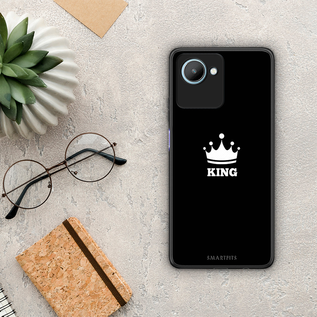 Θήκη Realme C30 Valentine King από τη Smartfits με σχέδιο στο πίσω μέρος και μαύρο περίβλημα | Realme C30 Valentine King Case with Colorful Back and Black Bezels