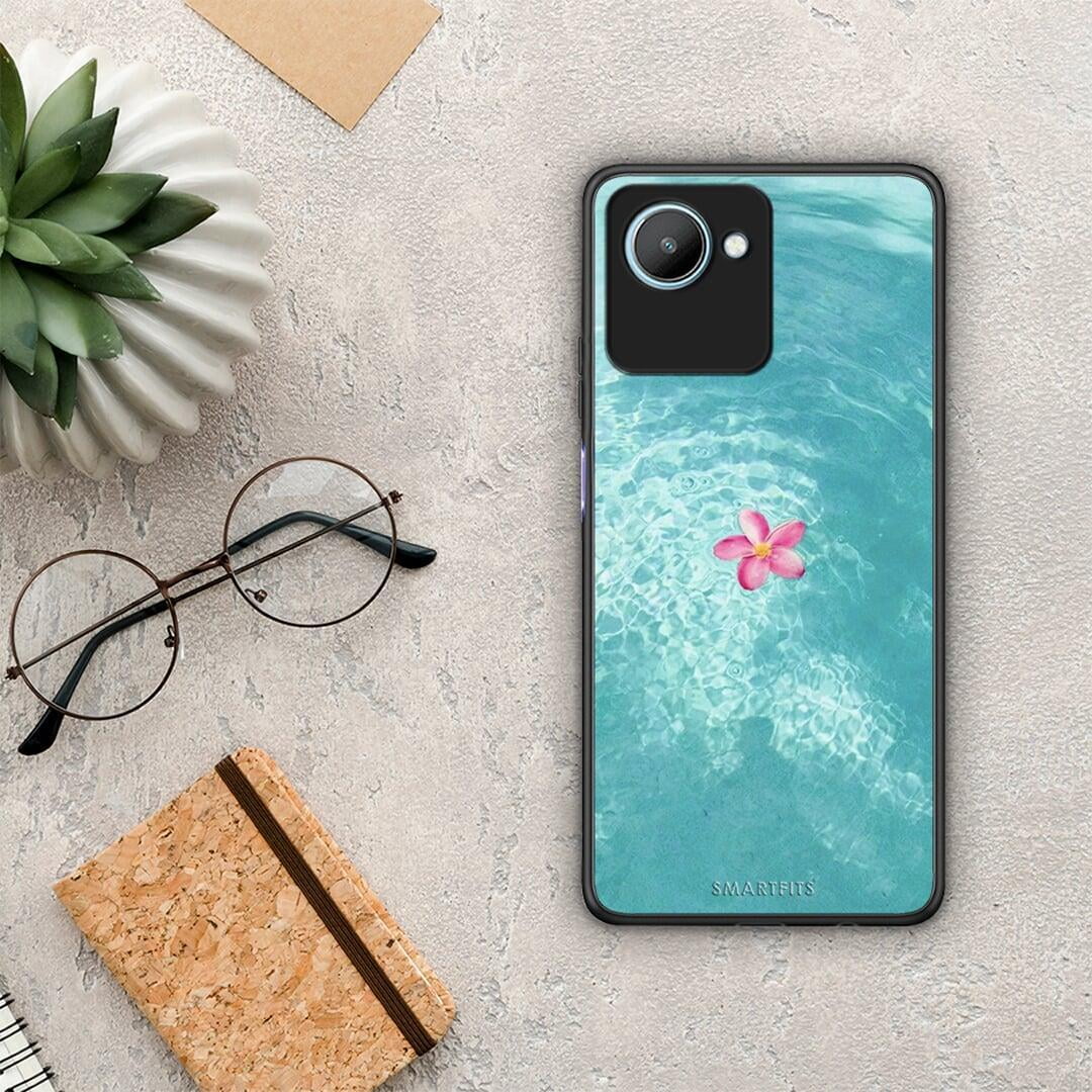 Θήκη Realme C30 Water Flower από τη Smartfits με σχέδιο στο πίσω μέρος και μαύρο περίβλημα | Realme C30 Water Flower Case with Colorful Back and Black Bezels