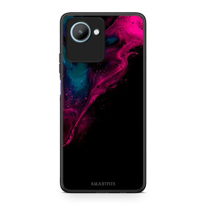 Θήκη Realme C30 Watercolor Pink Black από τη Smartfits με σχέδιο στο πίσω μέρος και μαύρο περίβλημα | Realme C30 Watercolor Pink Black Case with Colorful Back and Black Bezels