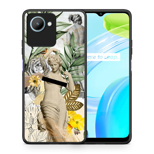 Θήκη Realme C30 Woman Statue από τη Smartfits με σχέδιο στο πίσω μέρος και μαύρο περίβλημα | Realme C30 Woman Statue Case with Colorful Back and Black Bezels
