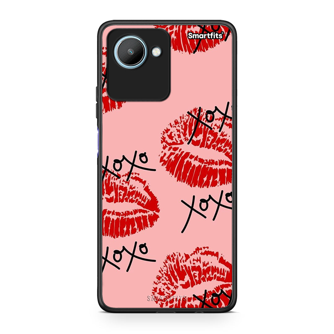 Θήκη Realme C30 XOXO Lips από τη Smartfits με σχέδιο στο πίσω μέρος και μαύρο περίβλημα | Realme C30 XOXO Lips Case with Colorful Back and Black Bezels