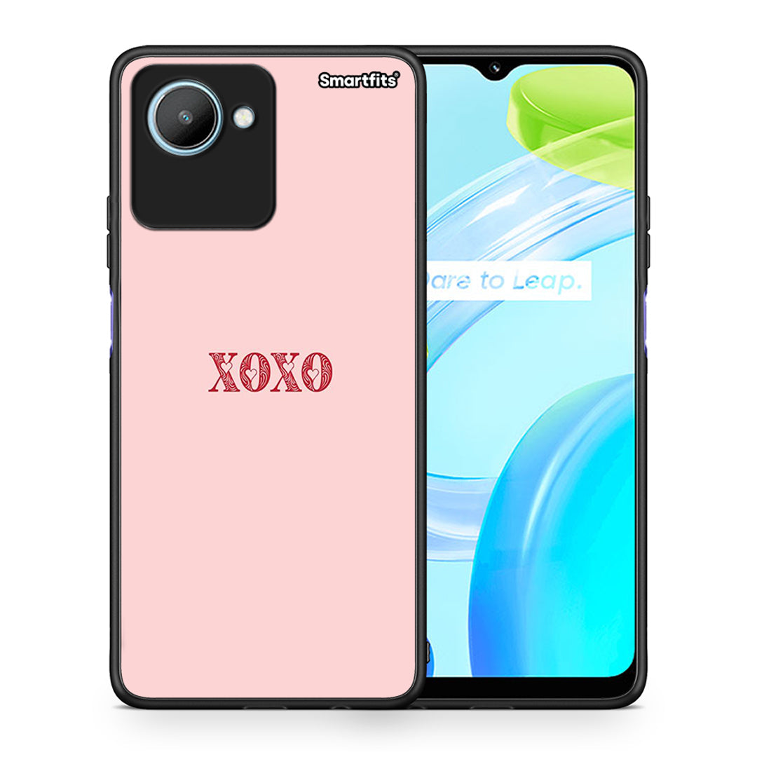 Θήκη Realme C30 XOXO Love από τη Smartfits με σχέδιο στο πίσω μέρος και μαύρο περίβλημα | Realme C30 XOXO Love Case with Colorful Back and Black Bezels