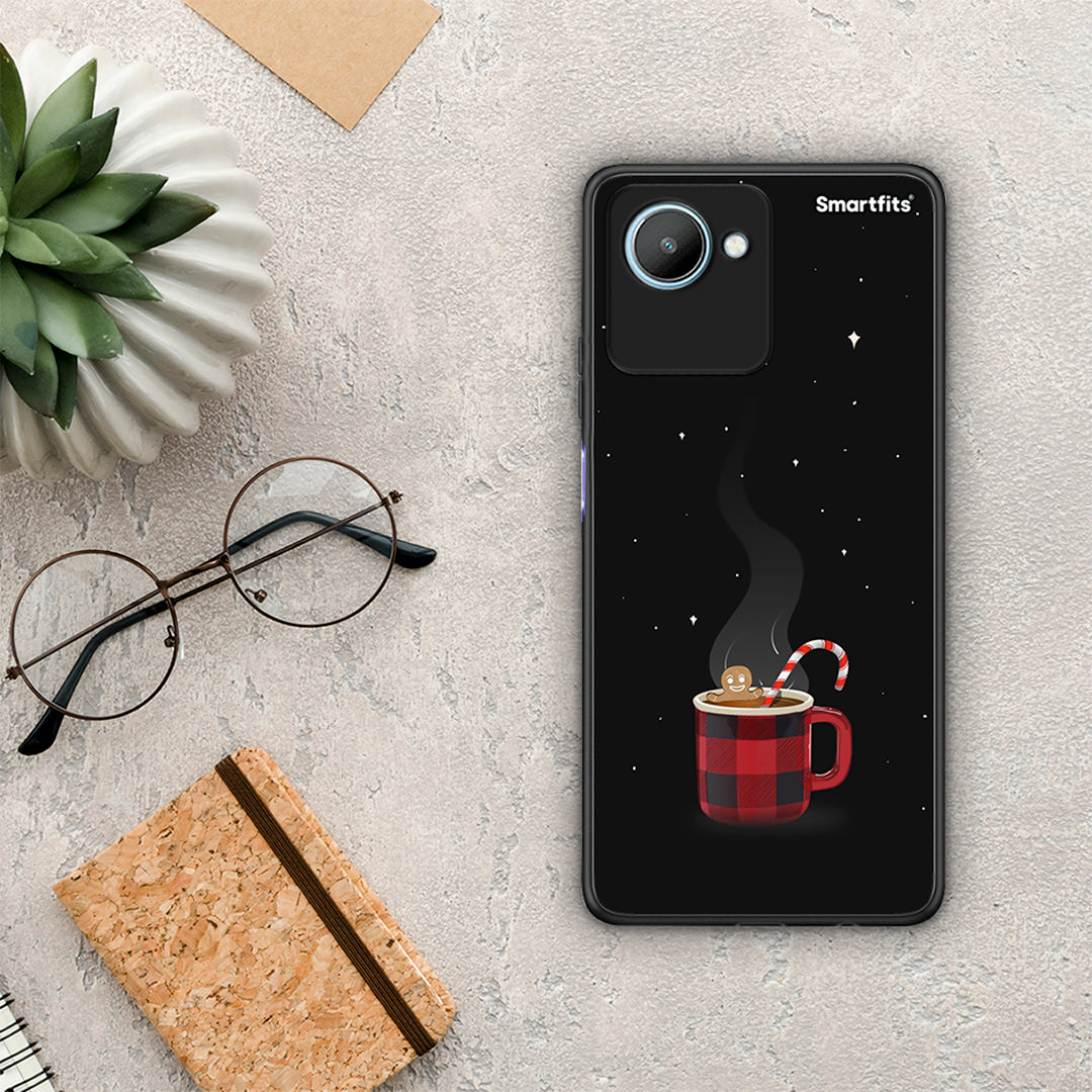 Θήκη Realme C30 Xmas Bathing από τη Smartfits με σχέδιο στο πίσω μέρος και μαύρο περίβλημα | Realme C30 Xmas Bathing Case with Colorful Back and Black Bezels