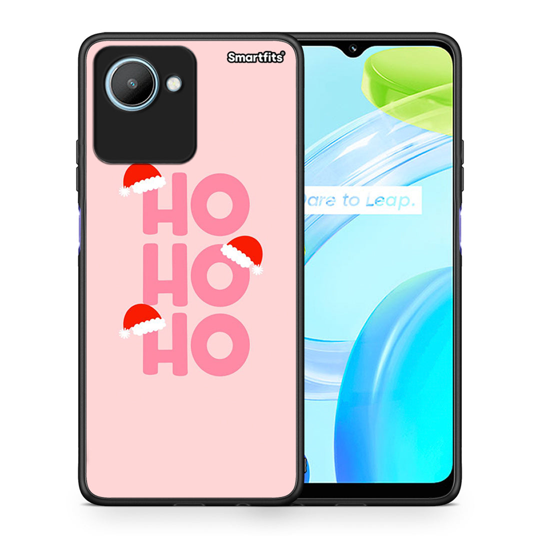 Θήκη Realme C30 Xmas Ho Ho Ho από τη Smartfits με σχέδιο στο πίσω μέρος και μαύρο περίβλημα | Realme C30 Xmas Ho Ho Ho Case with Colorful Back and Black Bezels