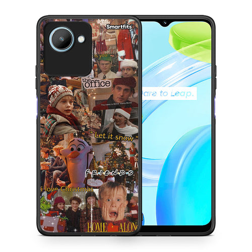 Θήκη Realme C30 Xmas Wishes από τη Smartfits με σχέδιο στο πίσω μέρος και μαύρο περίβλημα | Realme C30 Xmas Wishes Case with Colorful Back and Black Bezels