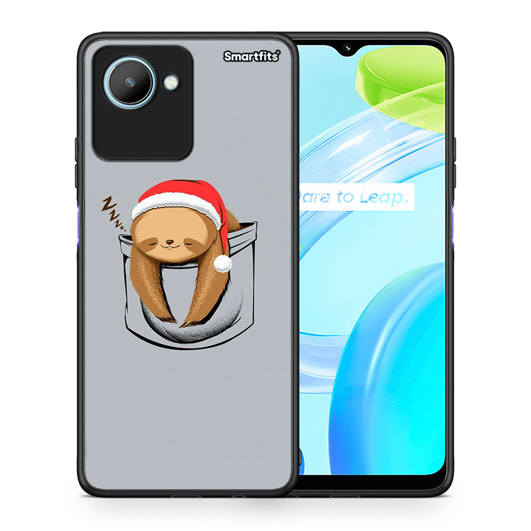 Θήκη Realme C30 Xmas Zzzz από τη Smartfits με σχέδιο στο πίσω μέρος και μαύρο περίβλημα | Realme C30 Xmas Zzzz Case with Colorful Back and Black Bezels