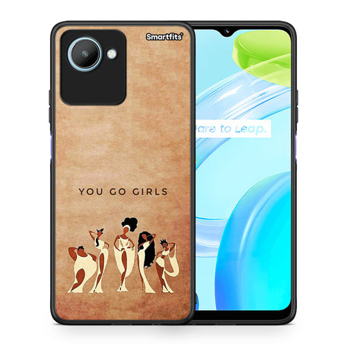 Θήκη Realme C30 You Go Girl από τη Smartfits με σχέδιο στο πίσω μέρος και μαύρο περίβλημα | Realme C30 You Go Girl Case with Colorful Back and Black Bezels