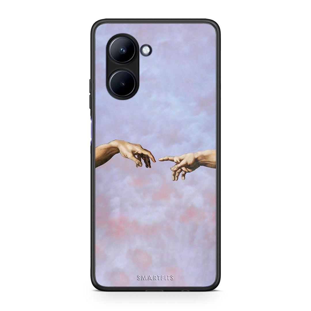 Θήκη Realme C33 Adam Hand από τη Smartfits με σχέδιο στο πίσω μέρος και μαύρο περίβλημα | Realme C33 Adam Hand Case with Colorful Back and Black Bezels