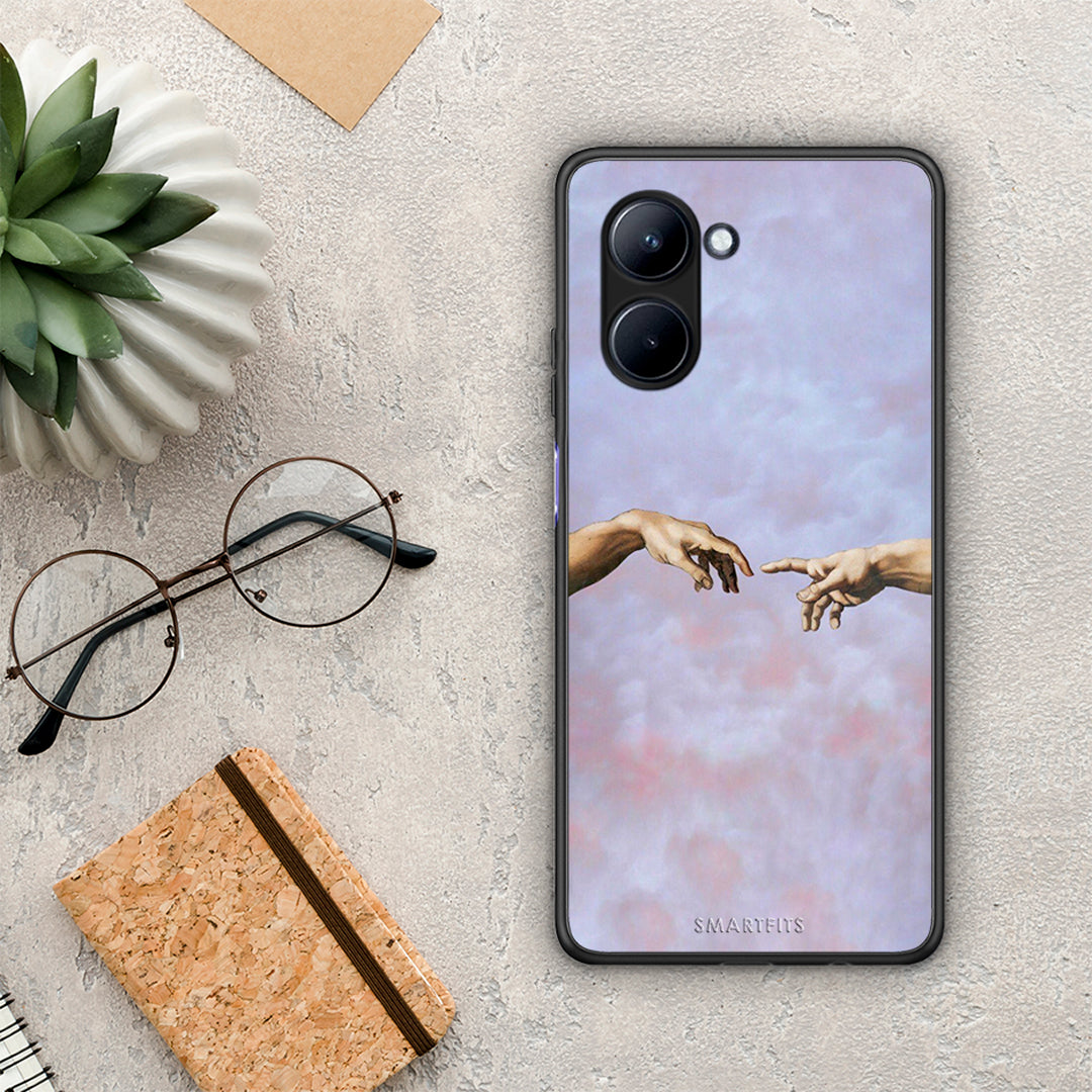 Θήκη Realme C33 Adam Hand από τη Smartfits με σχέδιο στο πίσω μέρος και μαύρο περίβλημα | Realme C33 Adam Hand Case with Colorful Back and Black Bezels