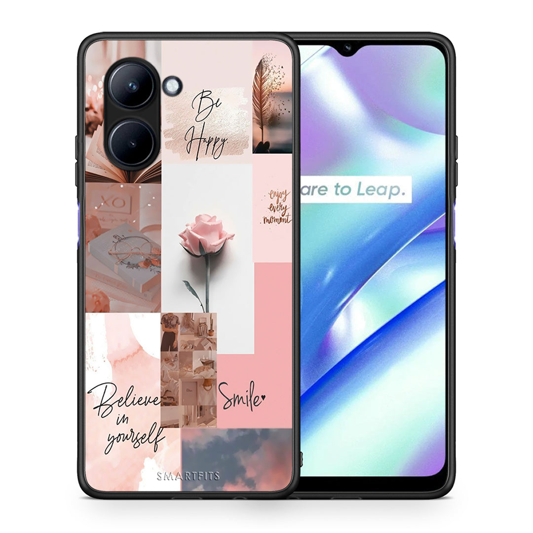 Θήκη Realme C33 Aesthetic Collage από τη Smartfits με σχέδιο στο πίσω μέρος και μαύρο περίβλημα | Realme C33 Aesthetic Collage Case with Colorful Back and Black Bezels