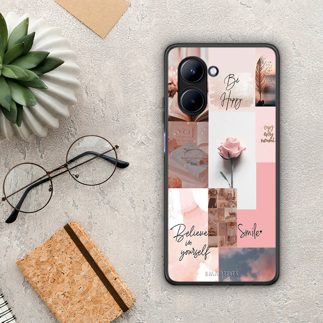 Θήκη Realme C33 Aesthetic Collage από τη Smartfits με σχέδιο στο πίσω μέρος και μαύρο περίβλημα | Realme C33 Aesthetic Collage Case with Colorful Back and Black Bezels