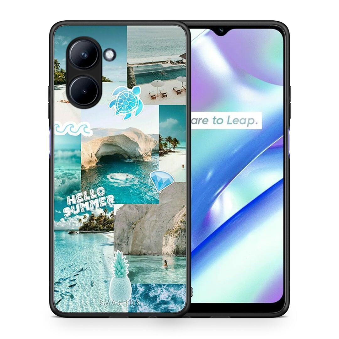 Θήκη Realme C33 Aesthetic Summer από τη Smartfits με σχέδιο στο πίσω μέρος και μαύρο περίβλημα | Realme C33 Aesthetic Summer Case with Colorful Back and Black Bezels