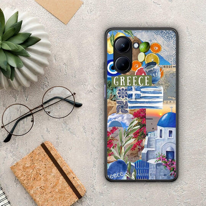 Θήκη Realme C33 All Greek από τη Smartfits με σχέδιο στο πίσω μέρος και μαύρο περίβλημα | Realme C33 All Greek Case with Colorful Back and Black Bezels