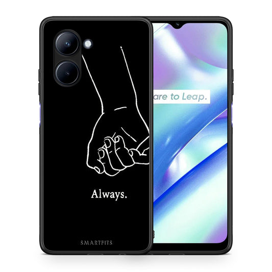 Θήκη Realme C33 Always & Forever 1 από τη Smartfits με σχέδιο στο πίσω μέρος και μαύρο περίβλημα | Realme C33 Always & Forever 1 Case with Colorful Back and Black Bezels