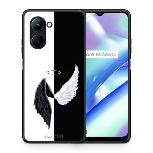 Θήκη Realme C33 Angels Demons από τη Smartfits με σχέδιο στο πίσω μέρος και μαύρο περίβλημα | Realme C33 Angels Demons Case with Colorful Back and Black Bezels