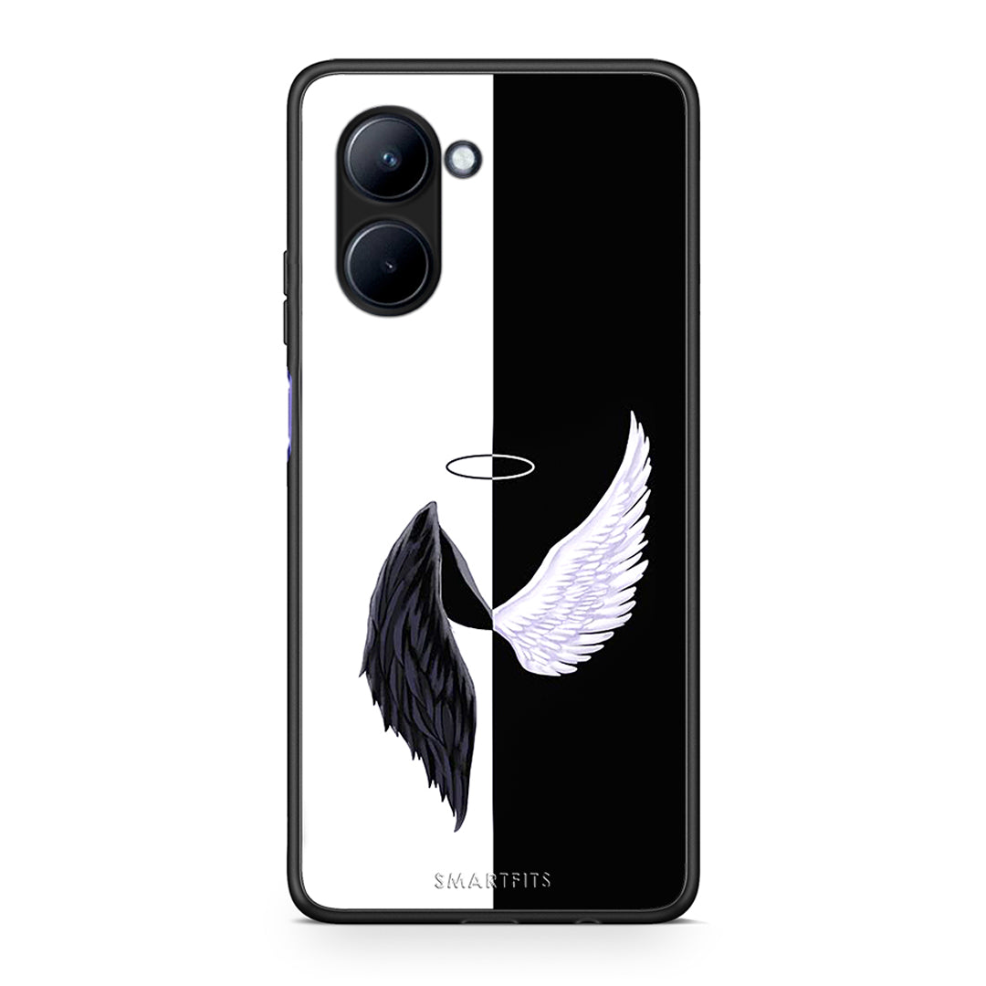 Θήκη Realme C33 Angels Demons από τη Smartfits με σχέδιο στο πίσω μέρος και μαύρο περίβλημα | Realme C33 Angels Demons Case with Colorful Back and Black Bezels