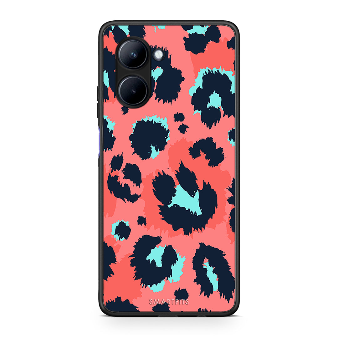Θήκη Realme C33 Animal Pink Leopard από τη Smartfits με σχέδιο στο πίσω μέρος και μαύρο περίβλημα | Realme C33 Animal Pink Leopard Case with Colorful Back and Black Bezels