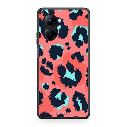 Θήκη Realme C33 Animal Pink Leopard από τη Smartfits με σχέδιο στο πίσω μέρος και μαύρο περίβλημα | Realme C33 Animal Pink Leopard Case with Colorful Back and Black Bezels