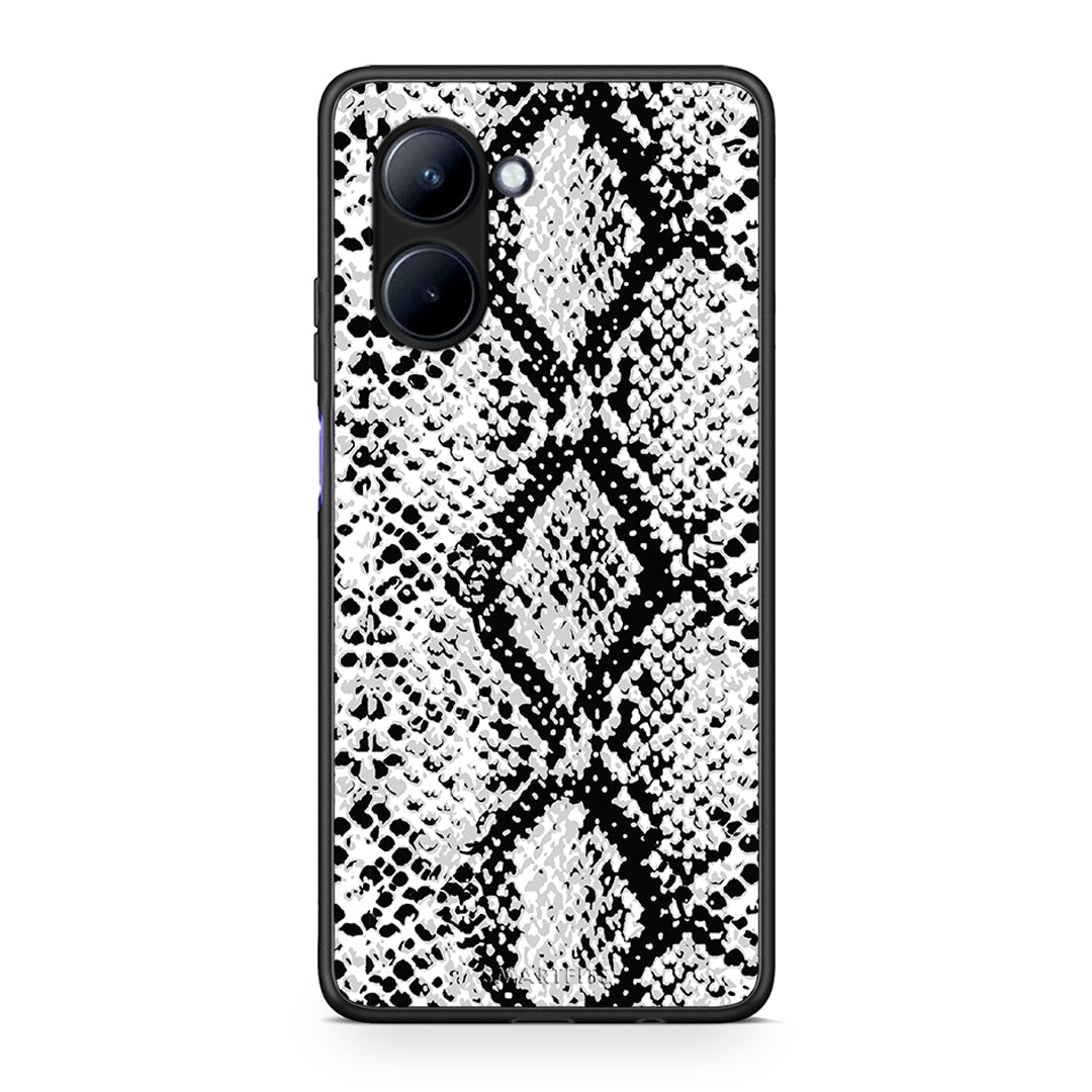 Θήκη Realme C33 Animal White Snake από τη Smartfits με σχέδιο στο πίσω μέρος και μαύρο περίβλημα | Realme C33 Animal White Snake Case with Colorful Back and Black Bezels