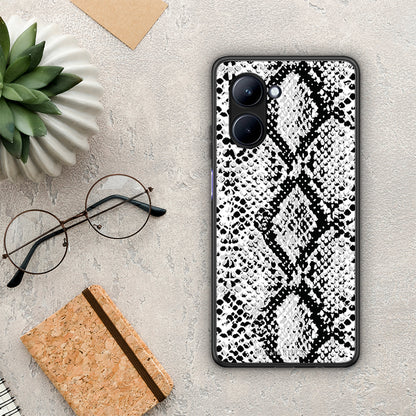 Θήκη Realme C33 Animal White Snake από τη Smartfits με σχέδιο στο πίσω μέρος και μαύρο περίβλημα | Realme C33 Animal White Snake Case with Colorful Back and Black Bezels