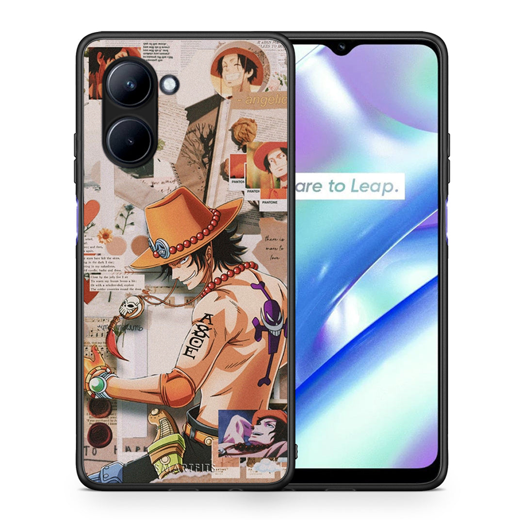 Θήκη Realme C33 Anime Collage από τη Smartfits με σχέδιο στο πίσω μέρος και μαύρο περίβλημα | Realme C33 Anime Collage Case with Colorful Back and Black Bezels