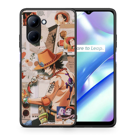 Θήκη Realme C33 Anime Collage από τη Smartfits με σχέδιο στο πίσω μέρος και μαύρο περίβλημα | Realme C33 Anime Collage Case with Colorful Back and Black Bezels