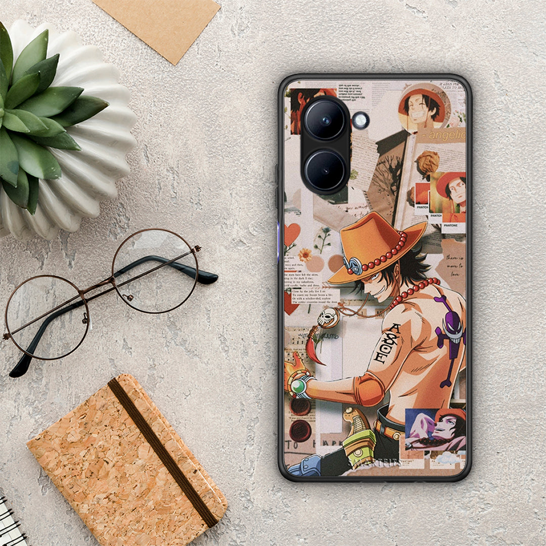 Θήκη Realme C33 Anime Collage από τη Smartfits με σχέδιο στο πίσω μέρος και μαύρο περίβλημα | Realme C33 Anime Collage Case with Colorful Back and Black Bezels