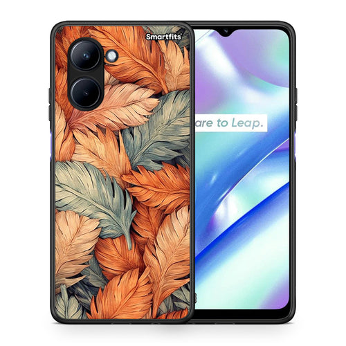 Θήκη Realme C33 Autumn Leaves από τη Smartfits με σχέδιο στο πίσω μέρος και μαύρο περίβλημα | Realme C33 Autumn Leaves Case with Colorful Back and Black Bezels