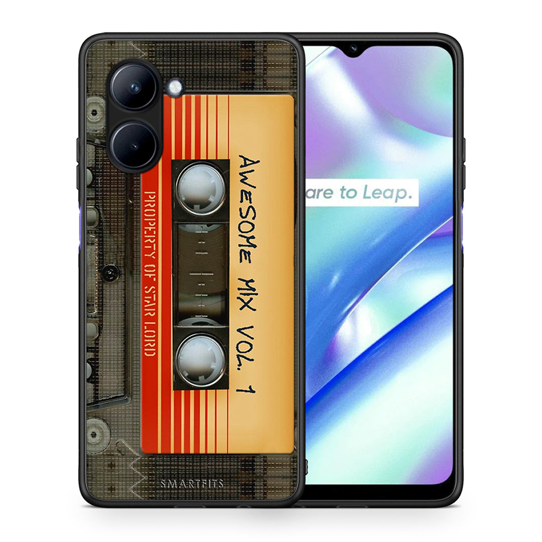 Θήκη Realme C33 Awesome Mix από τη Smartfits με σχέδιο στο πίσω μέρος και μαύρο περίβλημα | Realme C33 Awesome Mix Case with Colorful Back and Black Bezels
