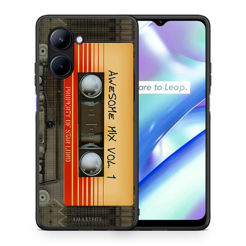 Θήκη Realme C33 Awesome Mix από τη Smartfits με σχέδιο στο πίσω μέρος και μαύρο περίβλημα | Realme C33 Awesome Mix Case with Colorful Back and Black Bezels