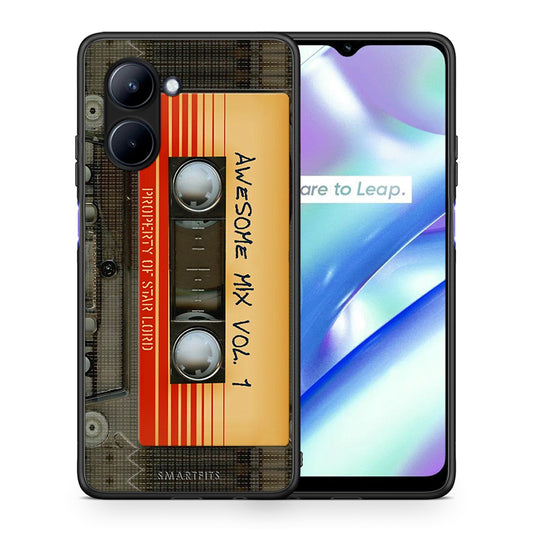 Θήκη Realme C33 Awesome Mix από τη Smartfits με σχέδιο στο πίσω μέρος και μαύρο περίβλημα | Realme C33 Awesome Mix Case with Colorful Back and Black Bezels