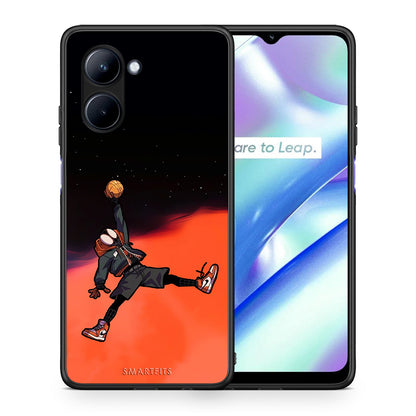 Θήκη Realme C33 Basketball Hero από τη Smartfits με σχέδιο στο πίσω μέρος και μαύρο περίβλημα | Realme C33 Basketball Hero Case with Colorful Back and Black Bezels