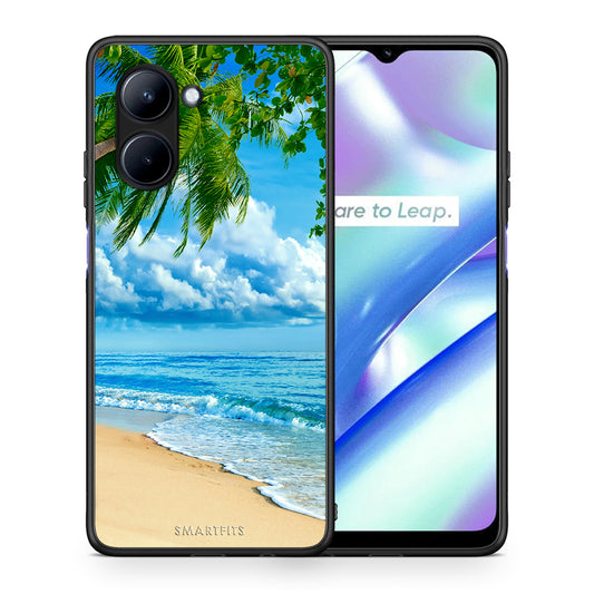 Θήκη Realme C33 Beautiful Beach από τη Smartfits με σχέδιο στο πίσω μέρος και μαύρο περίβλημα | Realme C33 Beautiful Beach Case with Colorful Back and Black Bezels