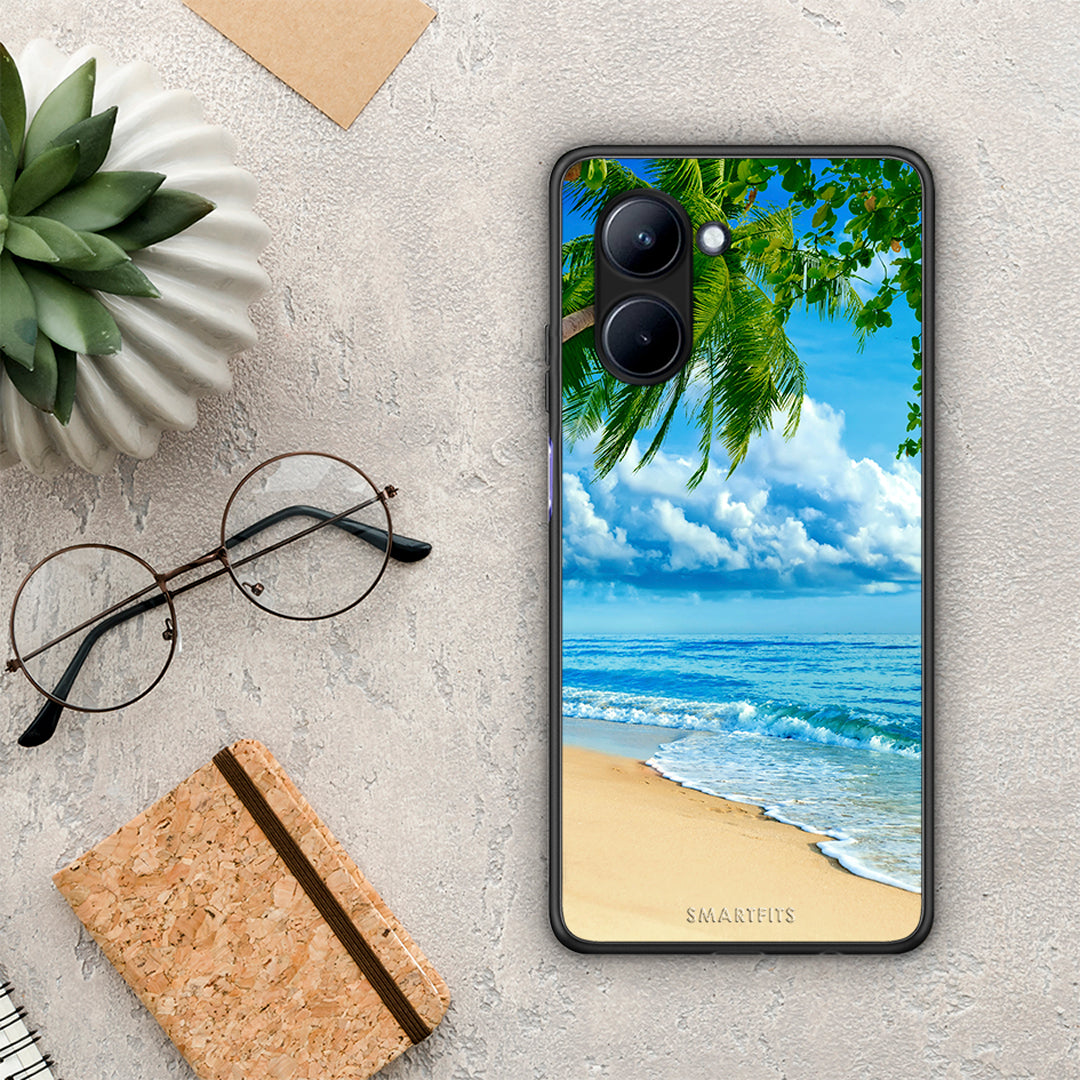 Θήκη Realme C33 Beautiful Beach από τη Smartfits με σχέδιο στο πίσω μέρος και μαύρο περίβλημα | Realme C33 Beautiful Beach Case with Colorful Back and Black Bezels