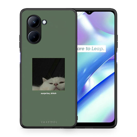 Θήκη Realme C33 Bitch Surprise από τη Smartfits με σχέδιο στο πίσω μέρος και μαύρο περίβλημα | Realme C33 Bitch Surprise Case with Colorful Back and Black Bezels