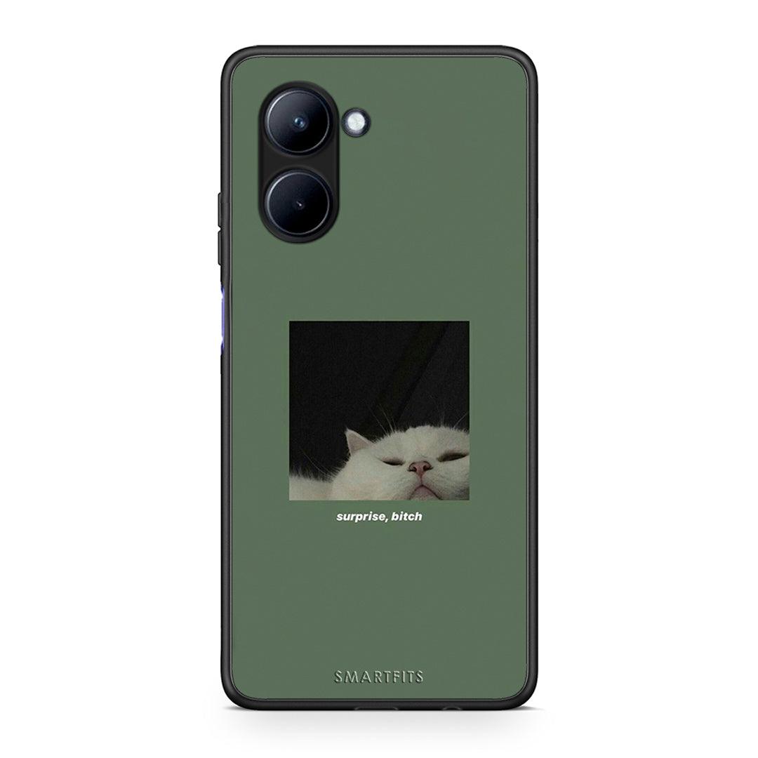 Θήκη Realme C33 Bitch Surprise από τη Smartfits με σχέδιο στο πίσω μέρος και μαύρο περίβλημα | Realme C33 Bitch Surprise Case with Colorful Back and Black Bezels