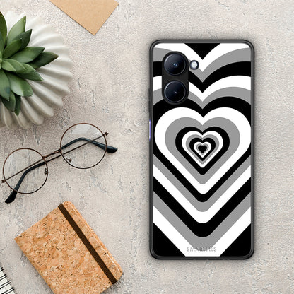 Θήκη Realme C33 Black Hearts από τη Smartfits με σχέδιο στο πίσω μέρος και μαύρο περίβλημα | Realme C33 Black Hearts Case with Colorful Back and Black Bezels