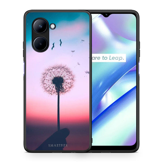 Θήκη Realme C33 Boho Wish από τη Smartfits με σχέδιο στο πίσω μέρος και μαύρο περίβλημα | Realme C33 Boho Wish Case with Colorful Back and Black Bezels
