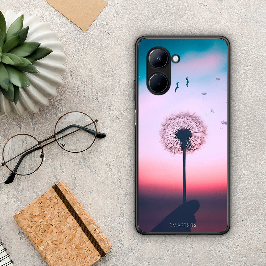 Θήκη Realme C33 Boho Wish από τη Smartfits με σχέδιο στο πίσω μέρος και μαύρο περίβλημα | Realme C33 Boho Wish Case with Colorful Back and Black Bezels