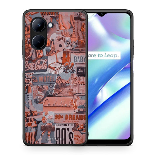 Θήκη Realme C33 Born In 90s από τη Smartfits με σχέδιο στο πίσω μέρος και μαύρο περίβλημα | Realme C33 Born In 90s Case with Colorful Back and Black Bezels