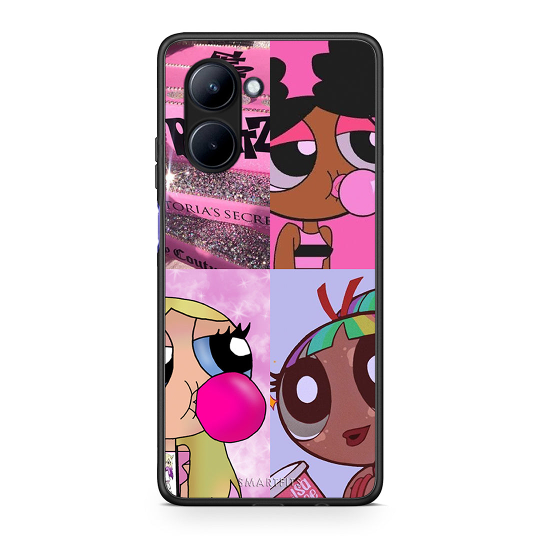 Θήκη Realme C33 Bubble Girls από τη Smartfits με σχέδιο στο πίσω μέρος και μαύρο περίβλημα | Realme C33 Bubble Girls Case with Colorful Back and Black Bezels