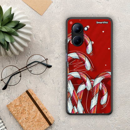 Θήκη Realme C33 Candy Cane από τη Smartfits με σχέδιο στο πίσω μέρος και μαύρο περίβλημα | Realme C33 Candy Cane Case with Colorful Back and Black Bezels