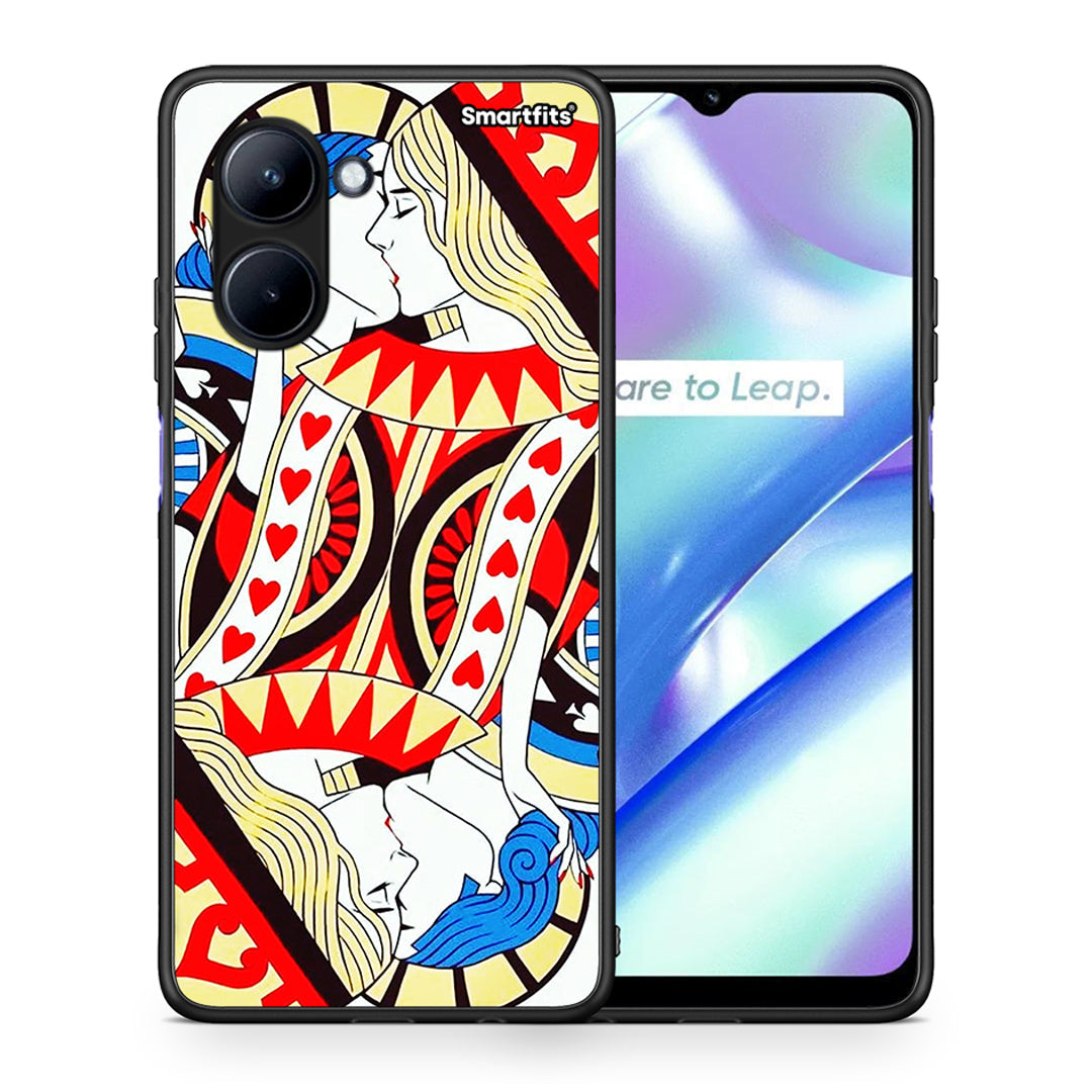Θήκη Realme C33 Card Love από τη Smartfits με σχέδιο στο πίσω μέρος και μαύρο περίβλημα | Realme C33 Card Love Case with Colorful Back and Black Bezels
