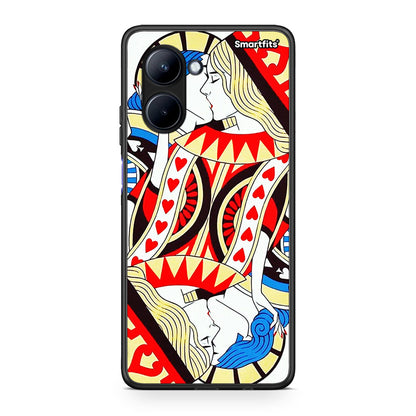 Θήκη Realme C33 Card Love από τη Smartfits με σχέδιο στο πίσω μέρος και μαύρο περίβλημα | Realme C33 Card Love Case with Colorful Back and Black Bezels
