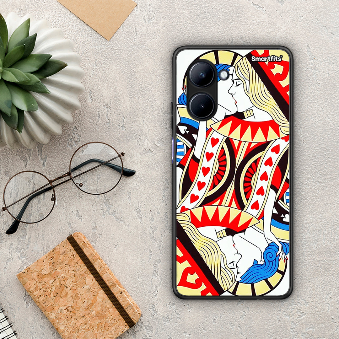 Θήκη Realme C33 Card Love από τη Smartfits με σχέδιο στο πίσω μέρος και μαύρο περίβλημα | Realme C33 Card Love Case with Colorful Back and Black Bezels