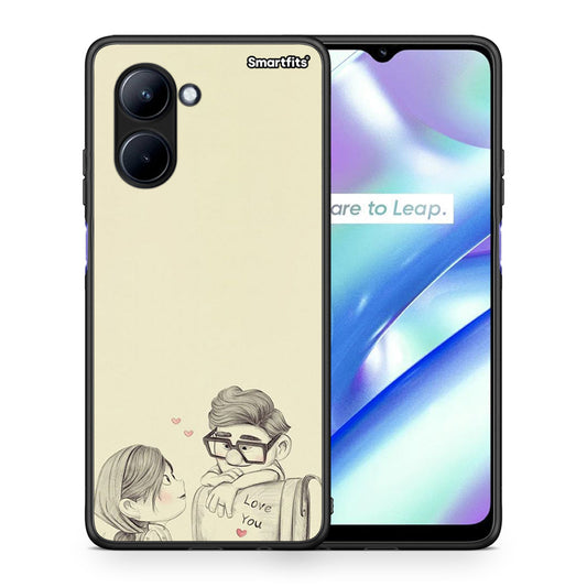 Θήκη Realme C33 Carl And Ellie από τη Smartfits με σχέδιο στο πίσω μέρος και μαύρο περίβλημα | Realme C33 Carl And Ellie Case with Colorful Back and Black Bezels