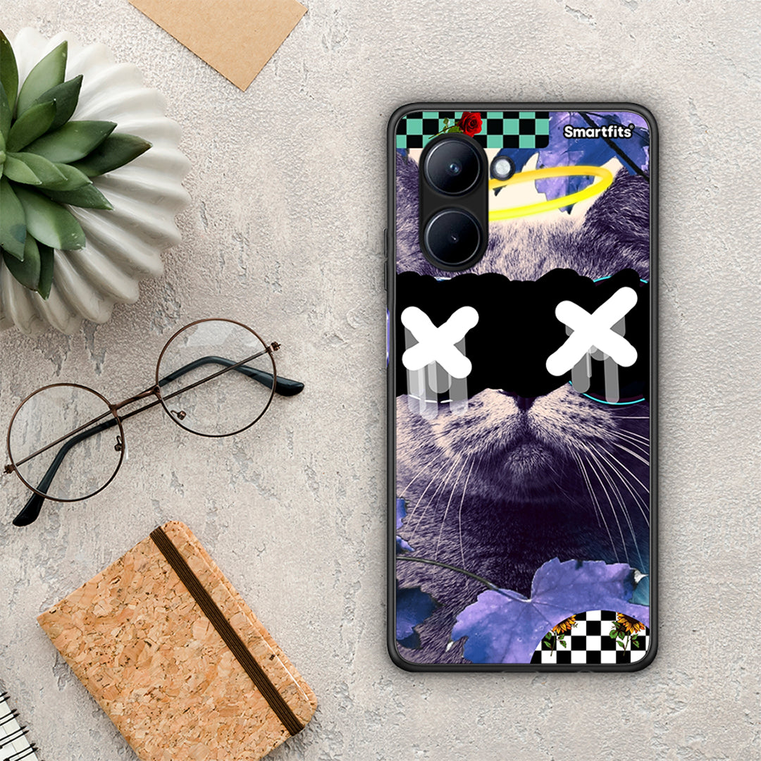 Θήκη Realme C33 Cat Collage από τη Smartfits με σχέδιο στο πίσω μέρος και μαύρο περίβλημα | Realme C33 Cat Collage Case with Colorful Back and Black Bezels