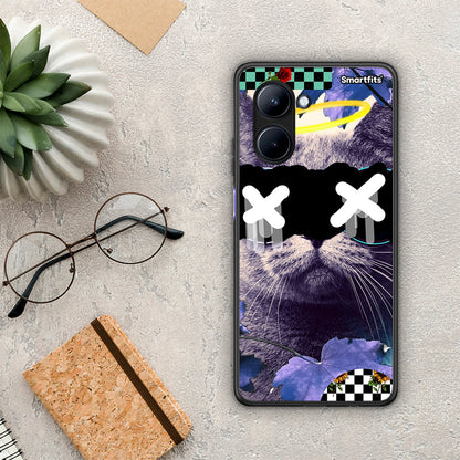 Θήκη Realme C33 Cat Collage από τη Smartfits με σχέδιο στο πίσω μέρος και μαύρο περίβλημα | Realme C33 Cat Collage Case with Colorful Back and Black Bezels